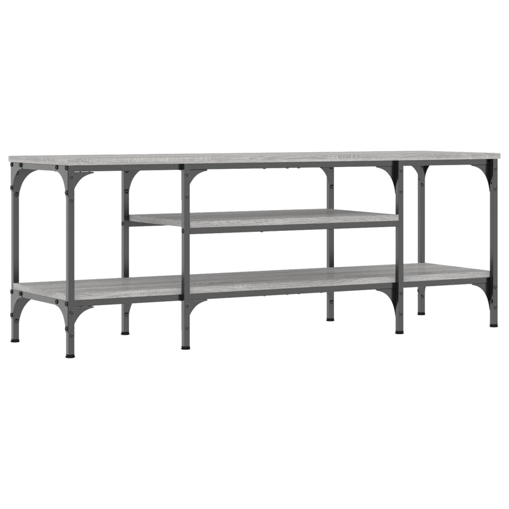 vidaXL TV Cabinet Grey Sonoma 121x35x45 cm Engineered Wood&Iron
