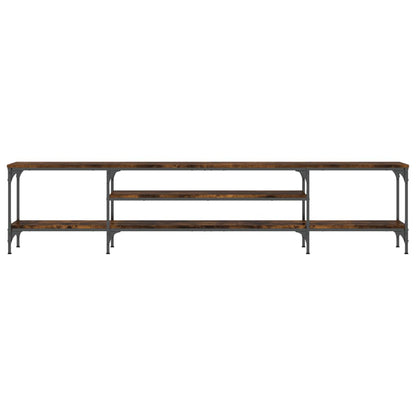 vidaXL TV Cabinet Smoked Oak 201x35x45 cm Engineered Wood&Iron