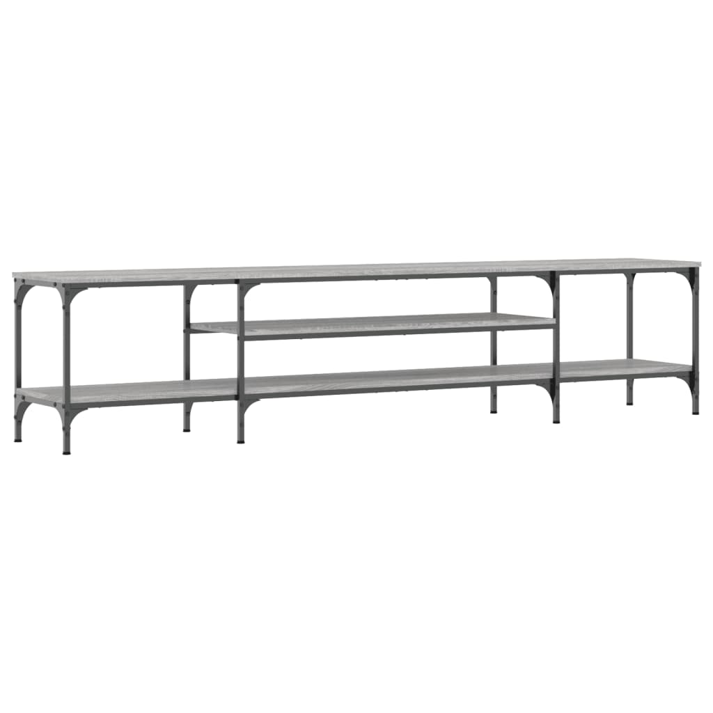 vidaXL TV Cabinet Grey Sonoma 201x35x45 cm Engineered Wood&Iron
