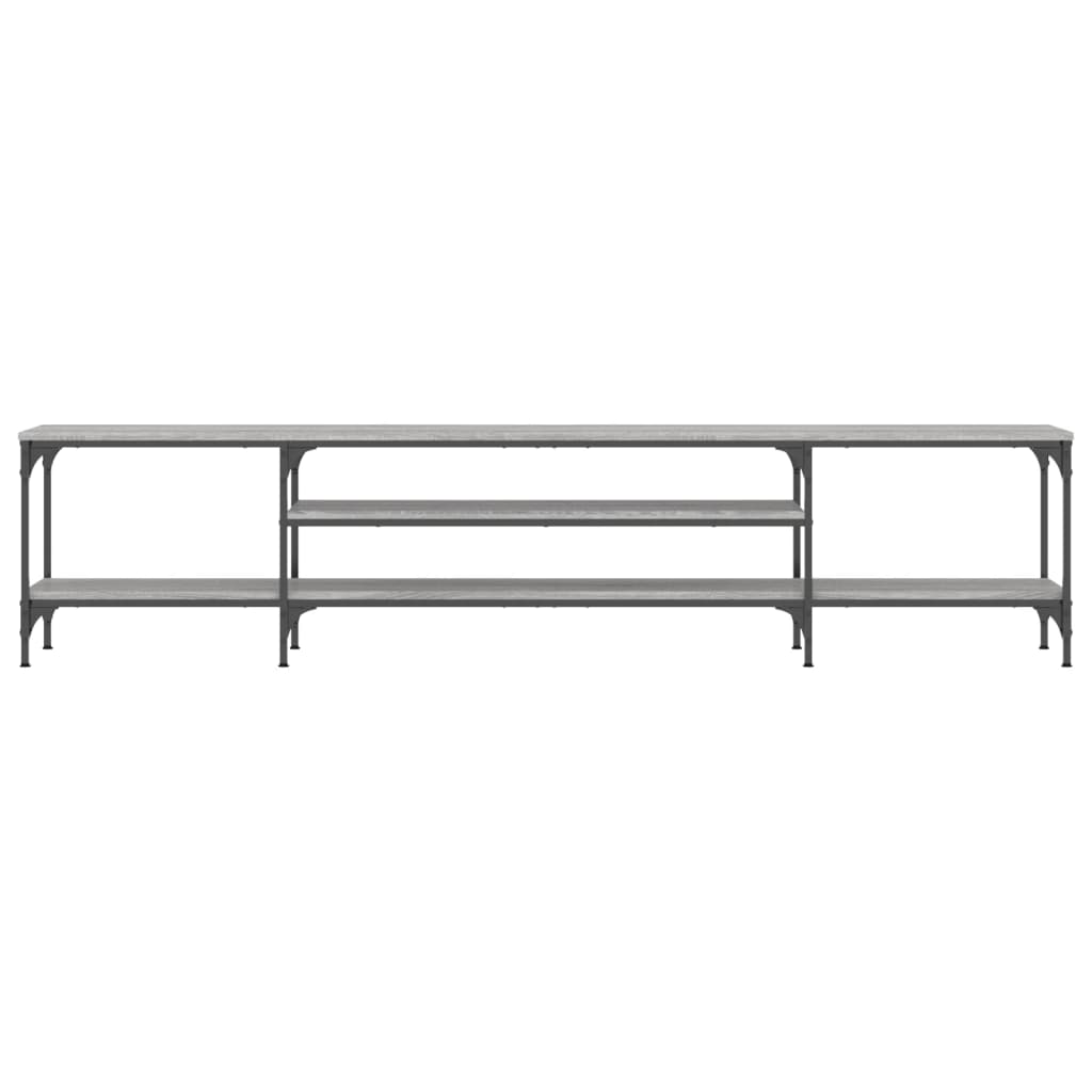 vidaXL TV Cabinet Grey Sonoma 201x35x45 cm Engineered Wood&Iron