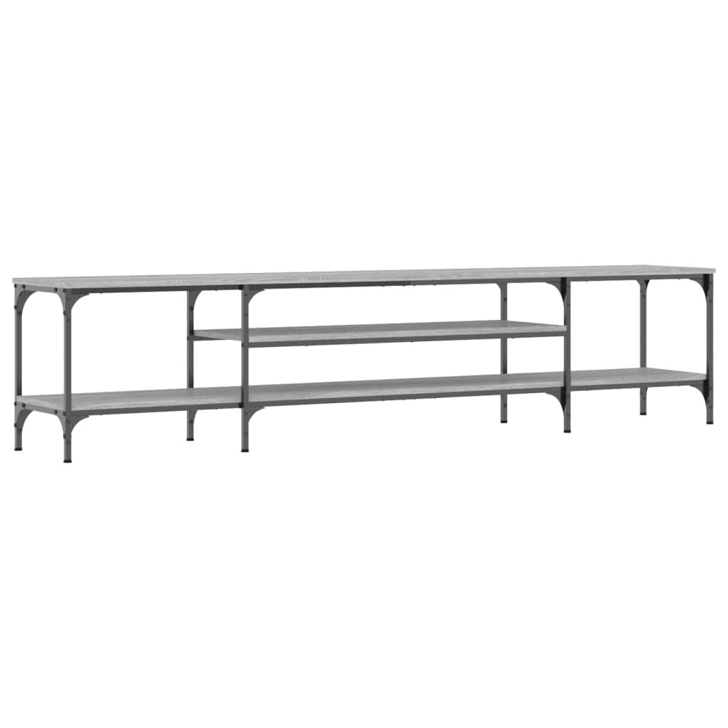 vidaXL TV Cabinet Grey Sonoma 201x35x45 cm Engineered Wood&Iron