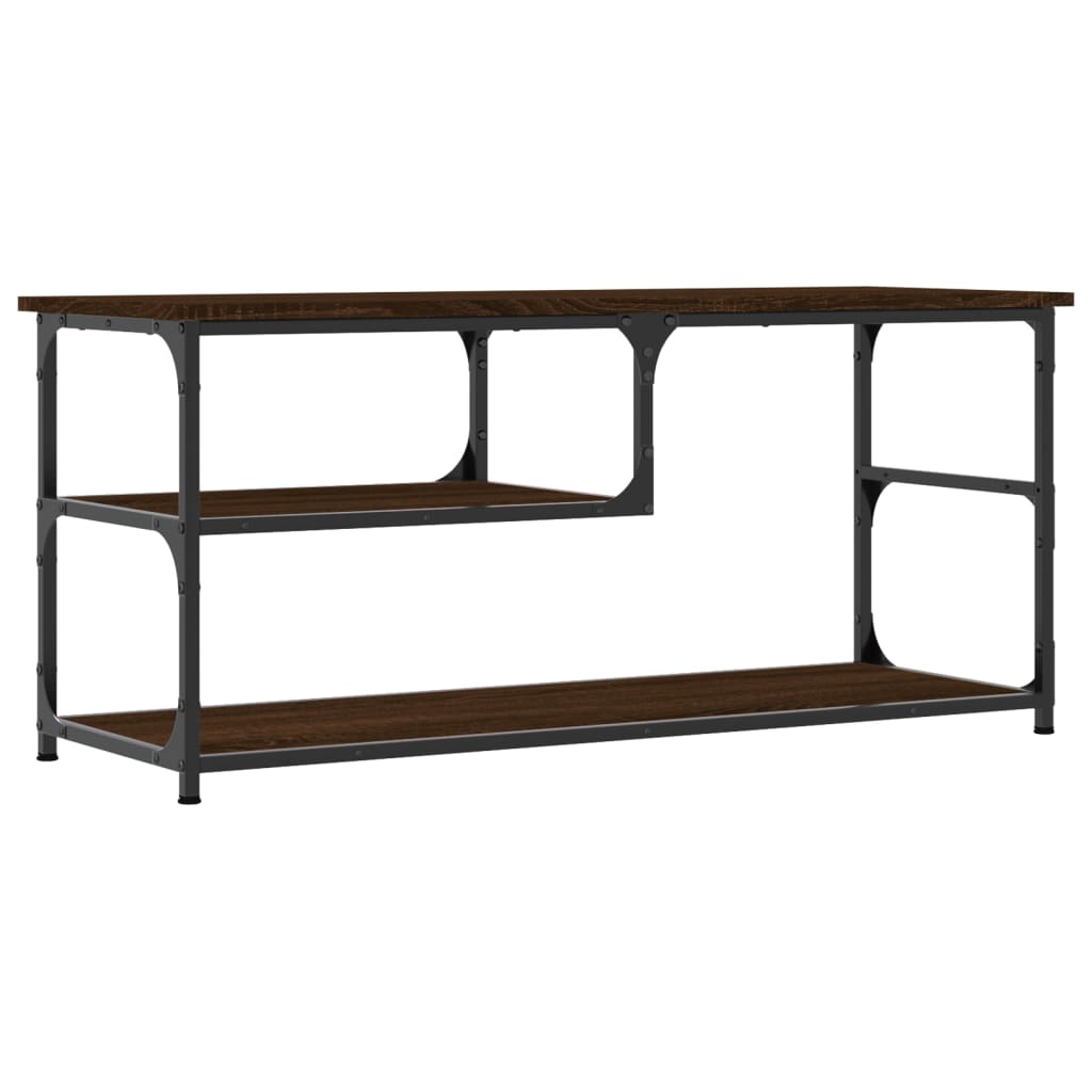 vidaXL TV Cabinet Brown Oak 103x38x46.5 cm Engineered Wood and Steel