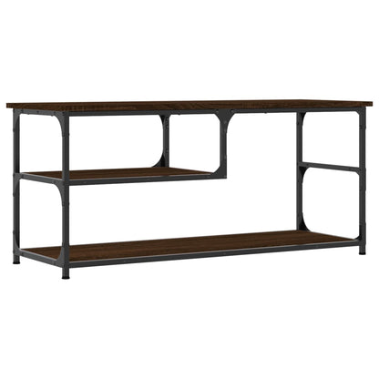 vidaXL TV Cabinet Brown Oak 103x38x46.5 cm Engineered Wood and Steel