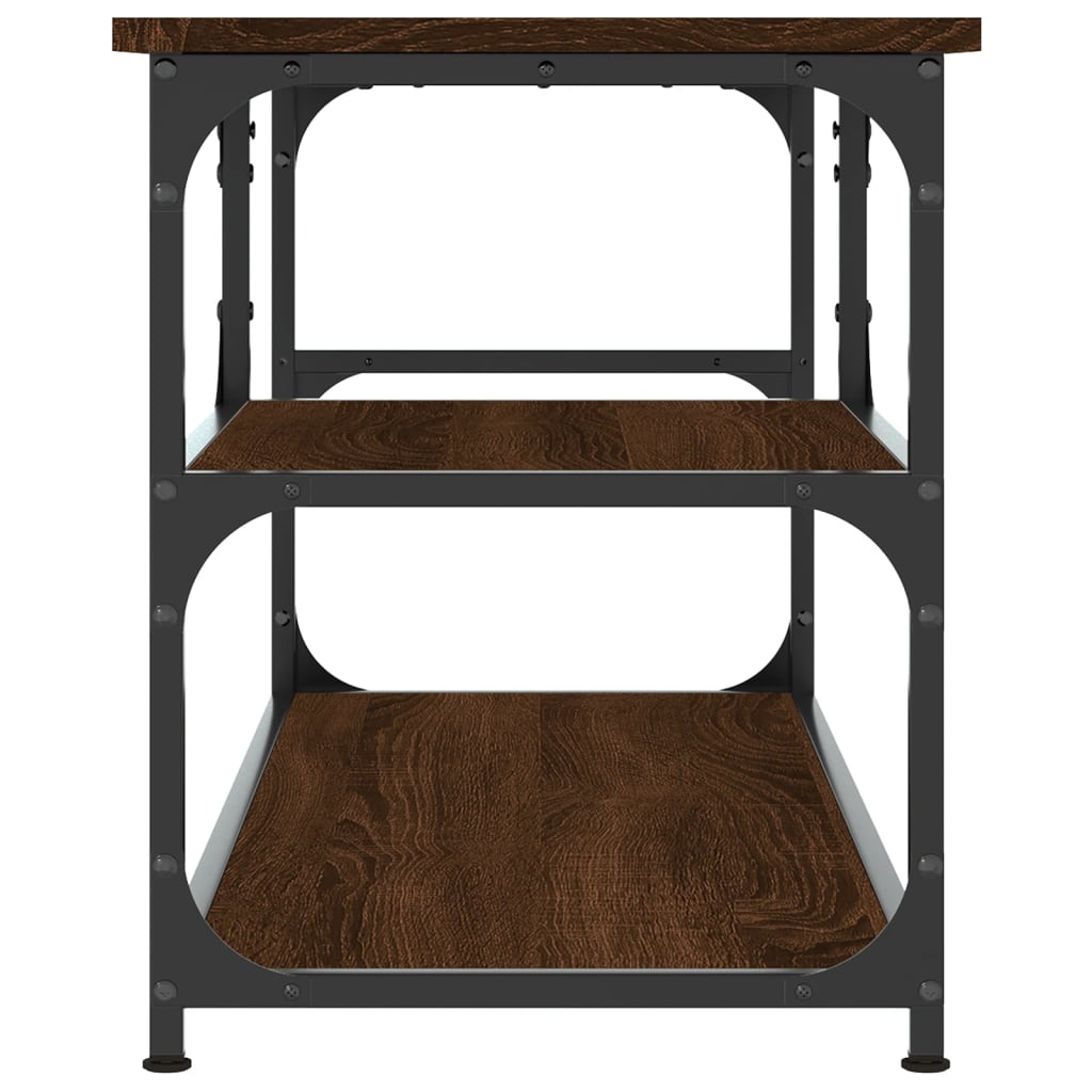 vidaXL TV Cabinet Brown Oak 103x38x46.5 cm Engineered Wood and Steel
