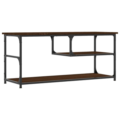vidaXL TV Cabinet Brown Oak 103x38x46.5 cm Engineered Wood and Steel