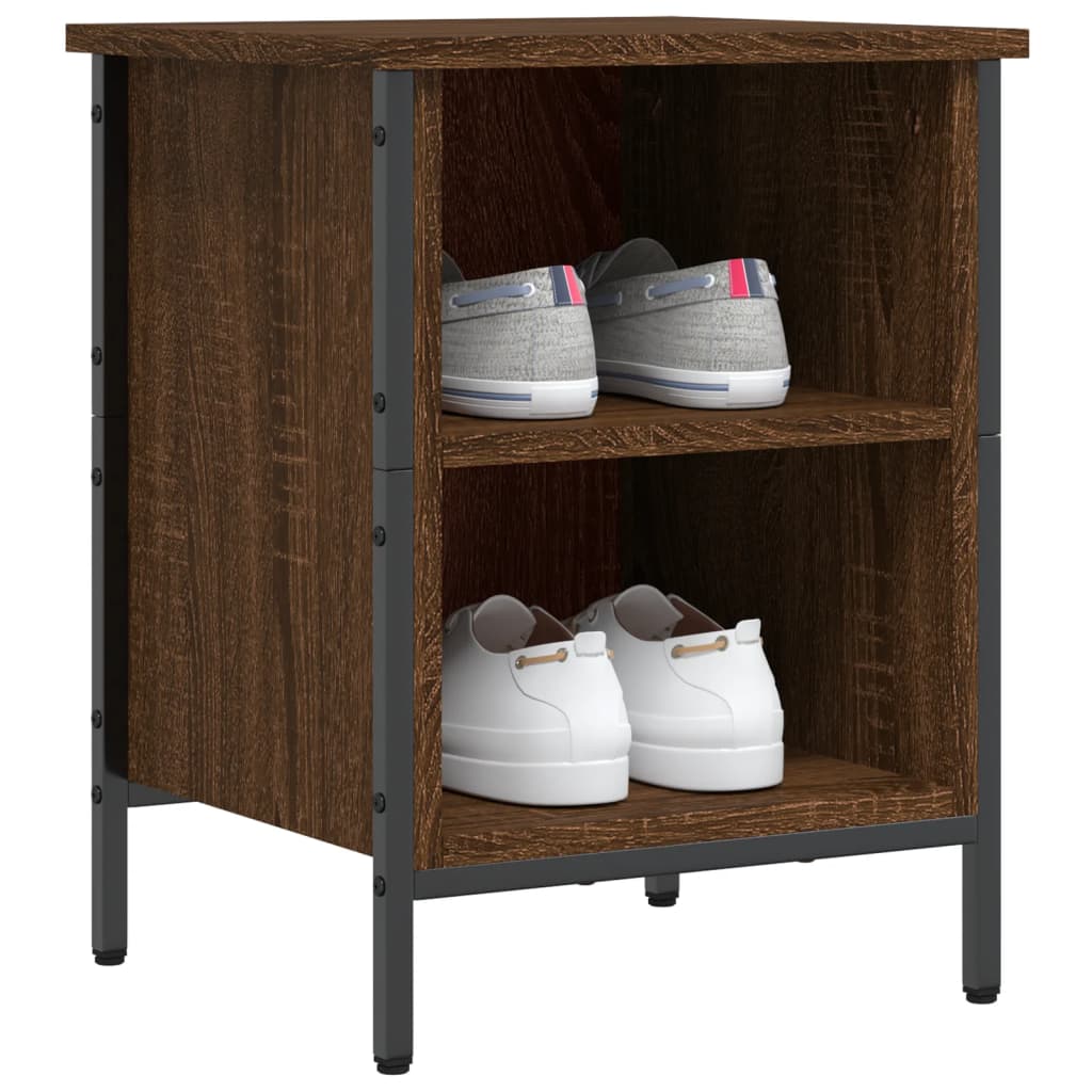 vidaXL Shoe Cabinet Brown Oak 2 compartments for shoes