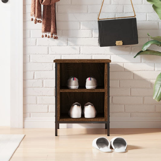 vidaXL Shoe Cabinet Brown Oak 2 compartments for shoes