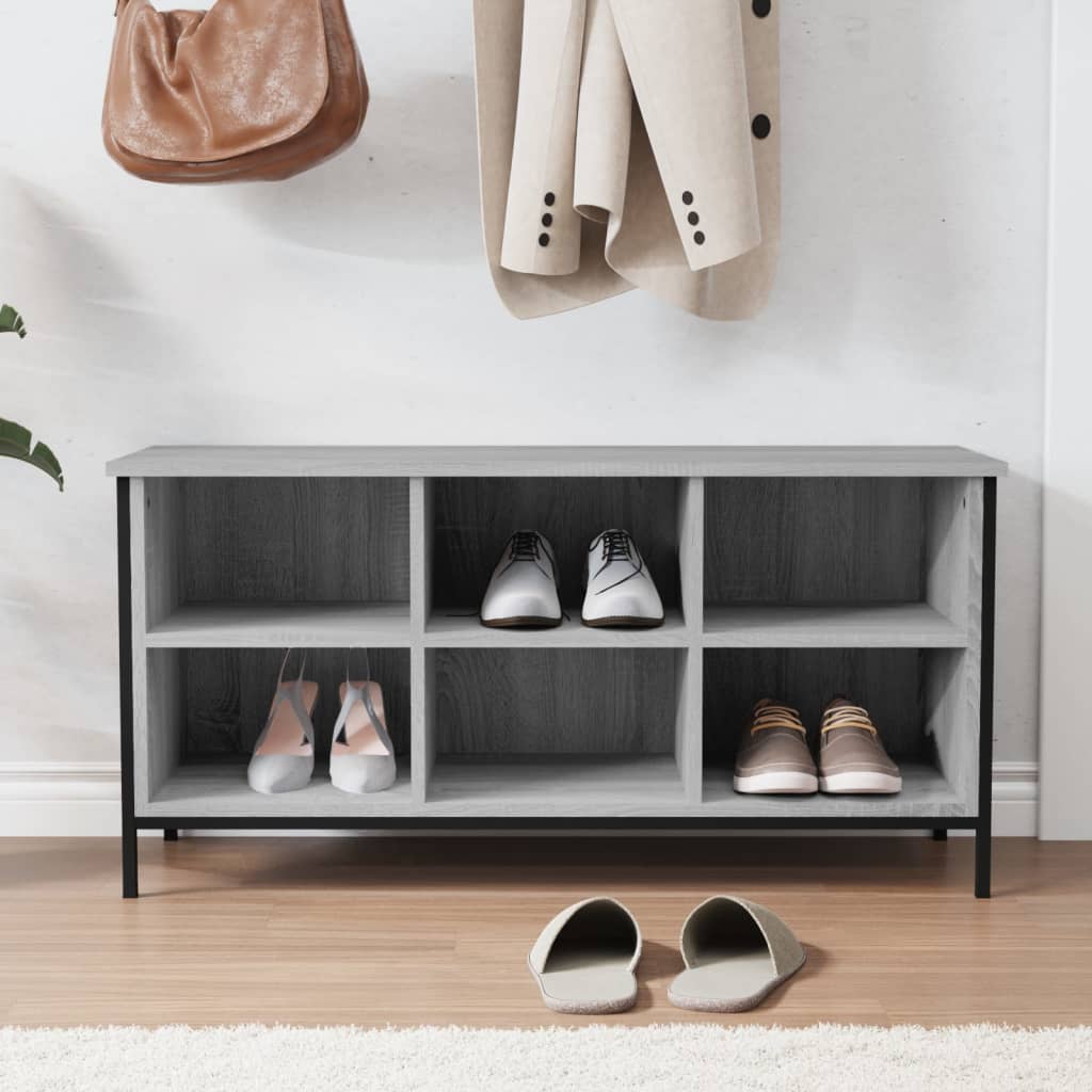 vidaXL Shoe Cabinet Grey Sonoma Holds up to 6 pairs of shoes