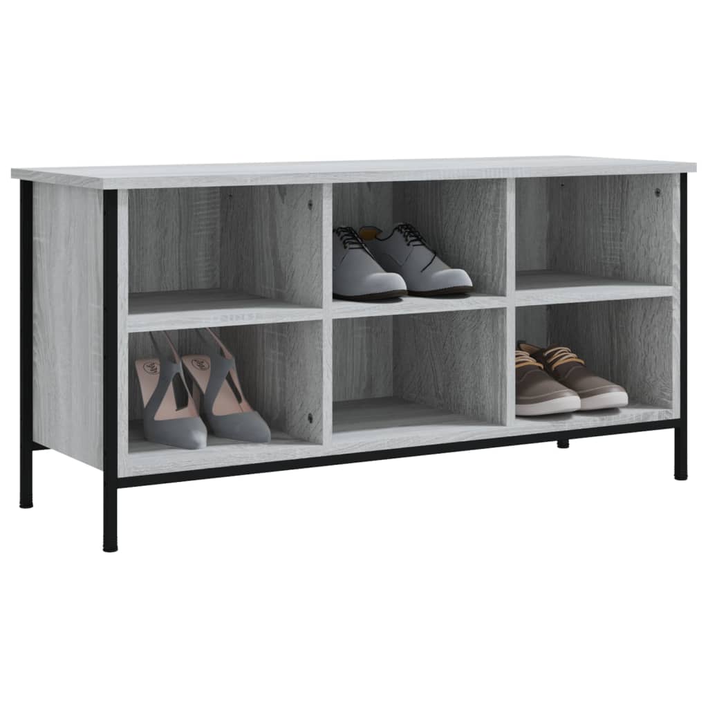 vidaXL Shoe Cabinet Grey Sonoma Holds up to 6 pairs of shoes
