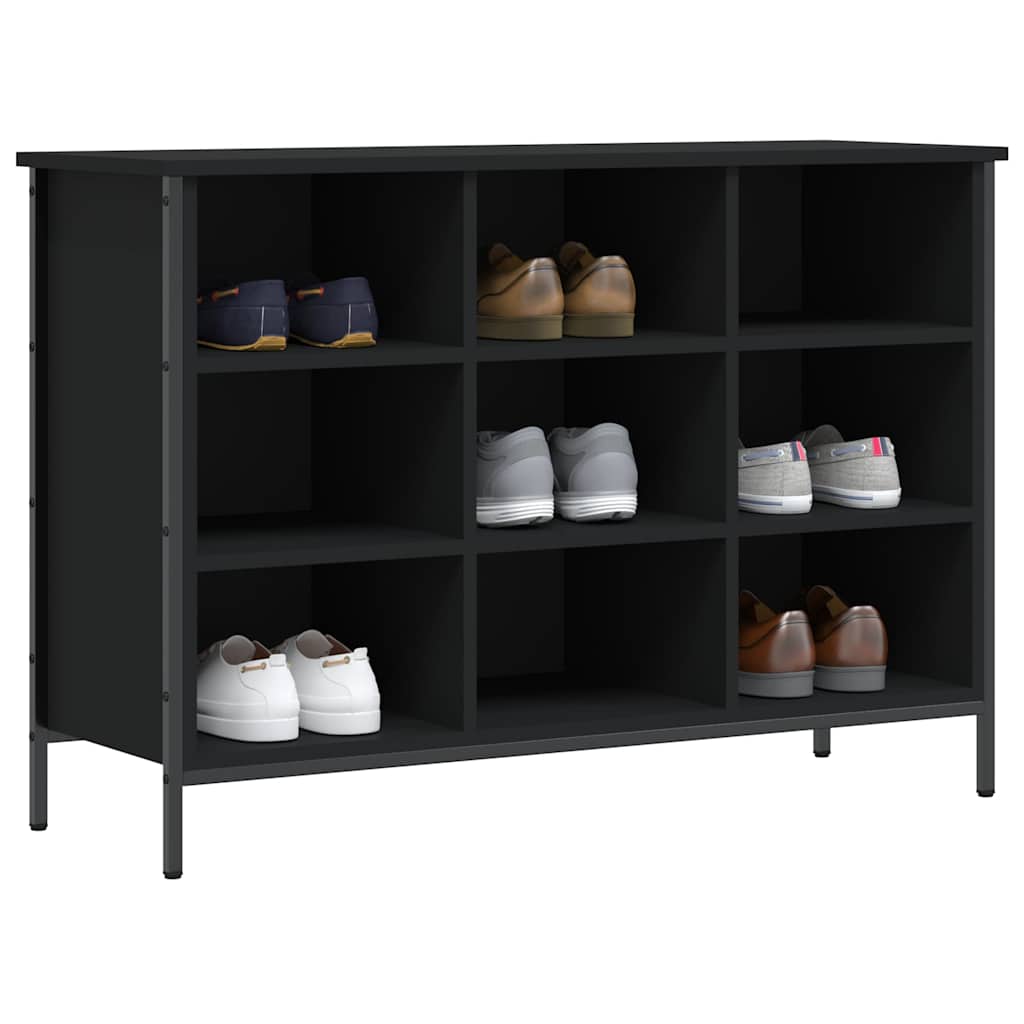 vidaXL Shoe Cabinet Black 9 compartments for storing shoes