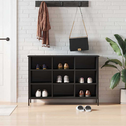 vidaXL Shoe Cabinet Black 9 compartments for storing shoes