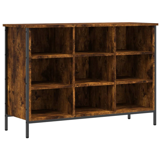 vidaXL Shoe Cabinet Smoked Oak 9 compartments
