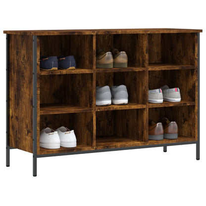 vidaXL Shoe Cabinet Smoked Oak 9 compartments