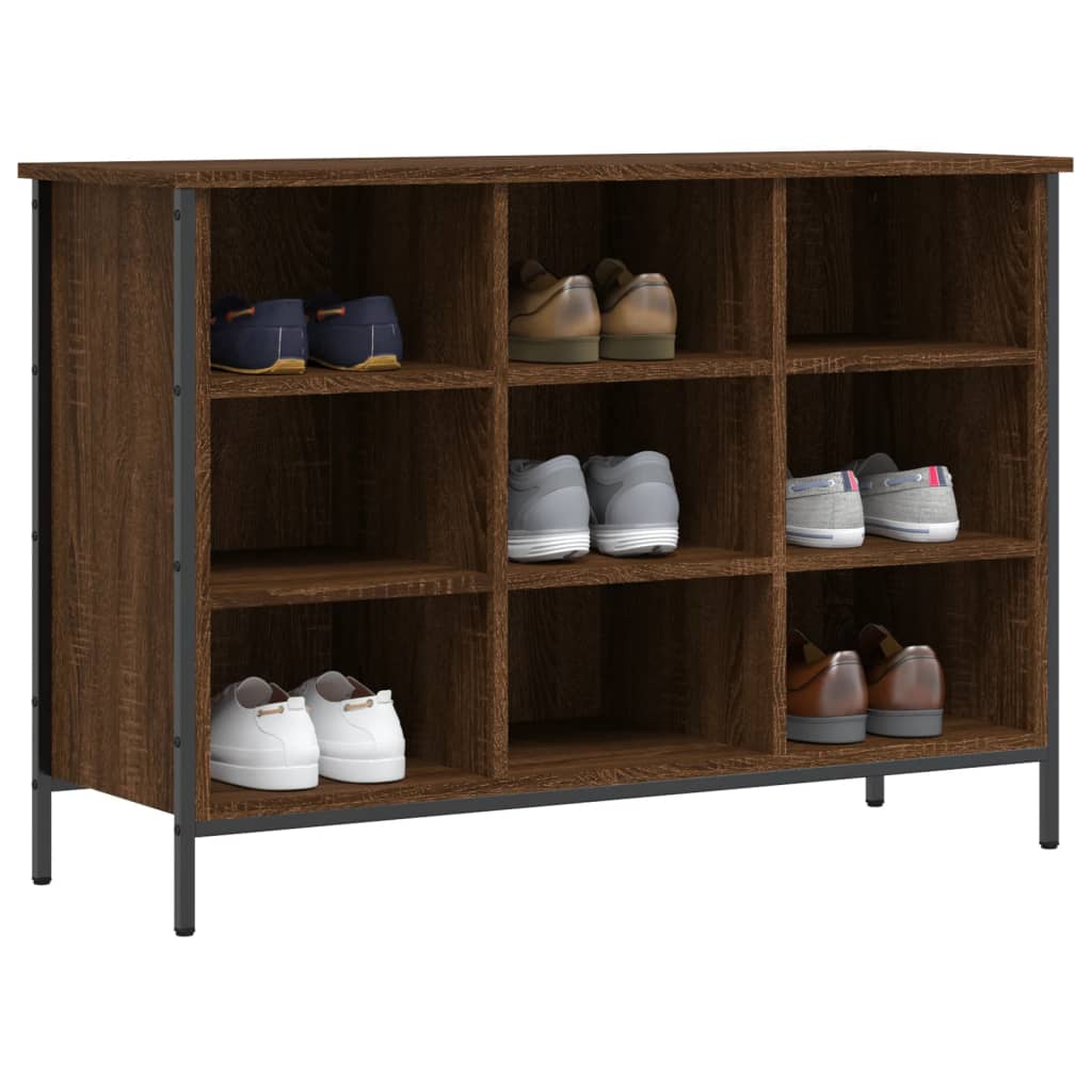 vidaXL Shoe Cabinet Brown Oak 9 compartments