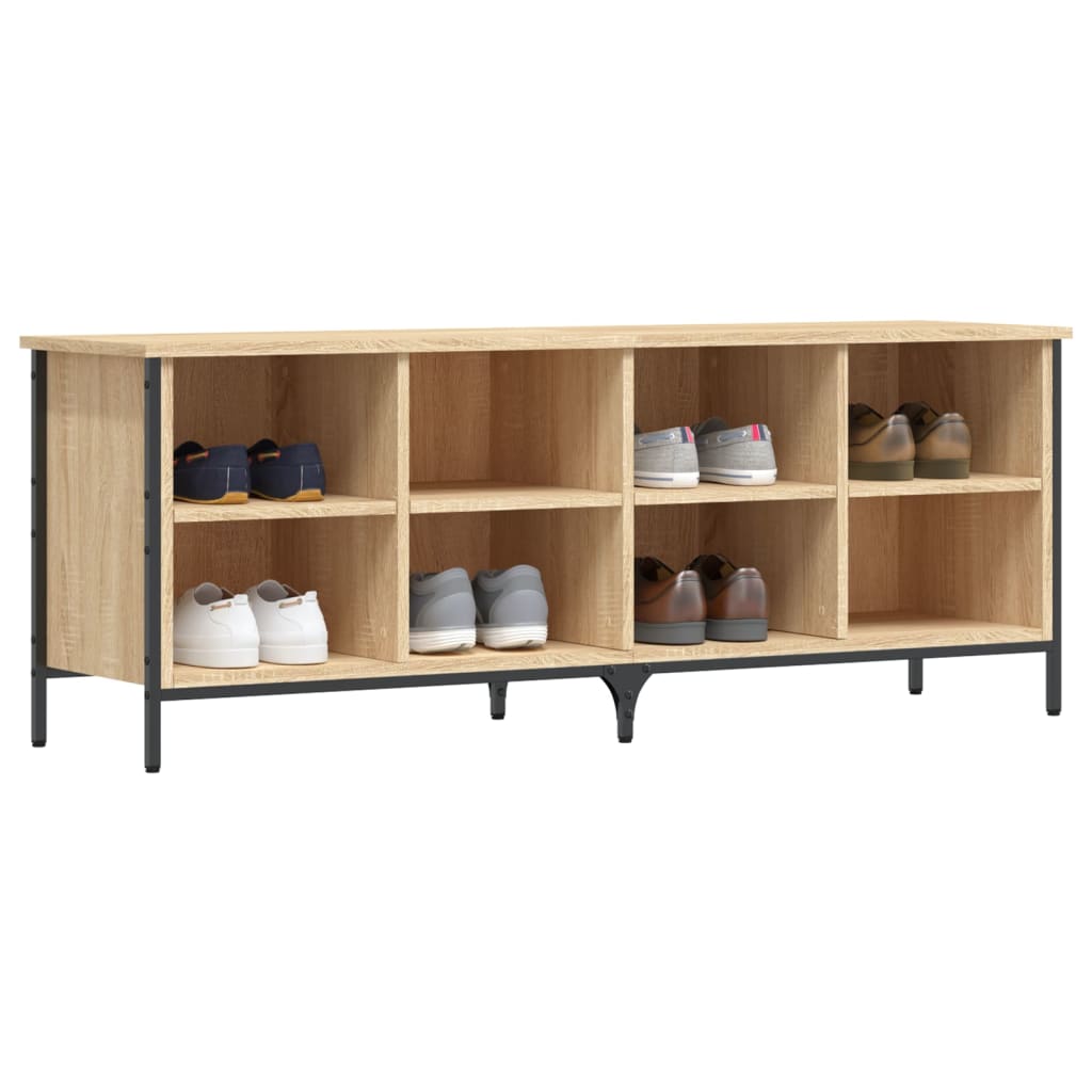 vidaXL Shoe Cabinet Sonoma Oak 131x35x50 cm Engineered Wood