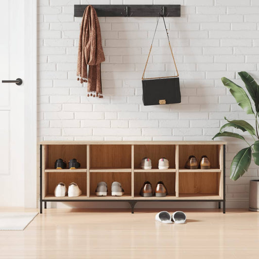 vidaXL Shoe Cabinet Sonoma Oak 131x35x50 cm Engineered Wood