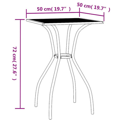 vidaXL Garden Table Anthracite 50x50x72 cm Steel Mesh