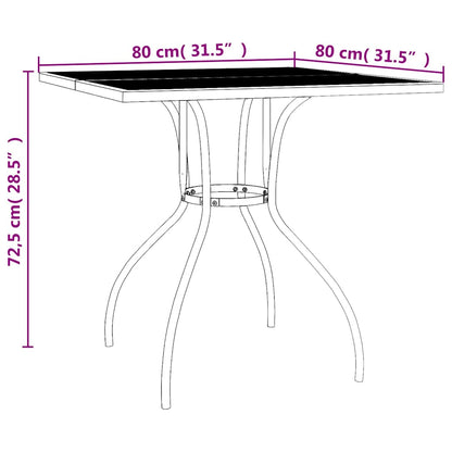 vidaXL Garden Table Anthracite 80x80x72,5 cm Steel Mesh