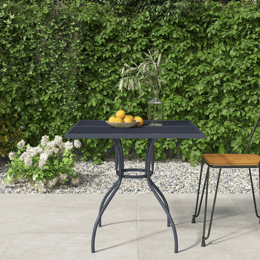 vidaXL Garden Table Anthracite 80x80x72,5 cm Steel Mesh