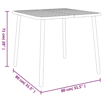 vidaXL Garden Table Anthracite 80x80x71 cm Steel