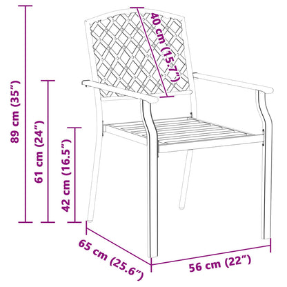 vidaXL Garden Chair 4 pcs Anthracite 56 x 65 x 89 cm Steel