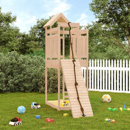 vidaXL Playhouse with Climbing Wall Solid Wood Pine