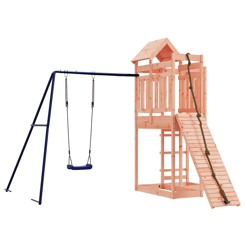 vidaXL Outdoor Playset | Wood Brown, Blue | Solid Douglas wood, Polypropylene