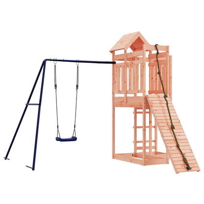 vidaXL Outdoor Playset | Wood Brown, Blue | Solid Douglas wood, Polypropylene