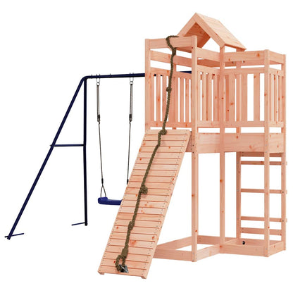 vidaXL Outdoor Playset | Wood Brown, Blue | Solid Douglas wood, Polypropylene