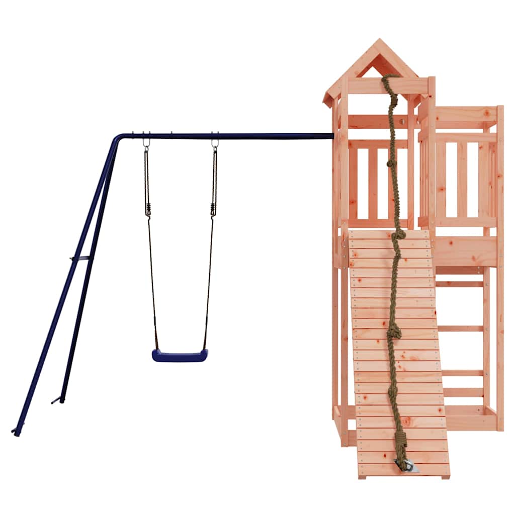 vidaXL Outdoor Playset | Wood Brown, Blue | Solid Douglas wood, Polypropylene