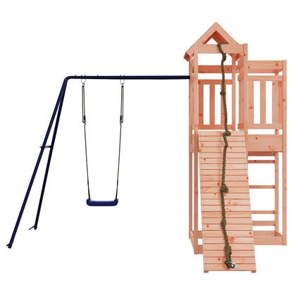 vidaXL Outdoor Playset | Wood Brown, Blue | Solid Douglas wood, Polypropylene