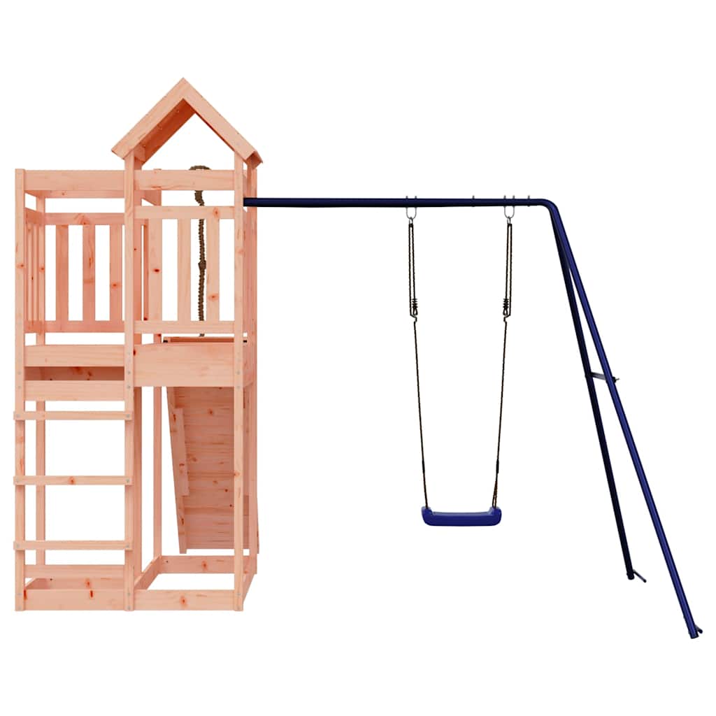 vidaXL Outdoor Playset | Wood Brown, Blue | Solid Douglas wood, Polypropylene