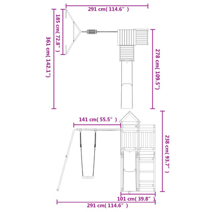 vidaXL Outdoor Playset Impregnated Wood Pine