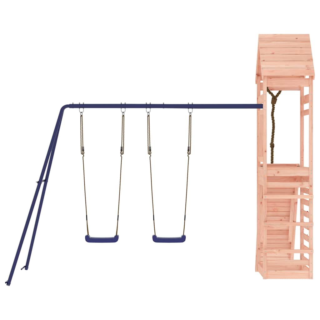 vidaXL Outdoor Playset | Natural wood and blue | Solid Douglas Fir wood | Large