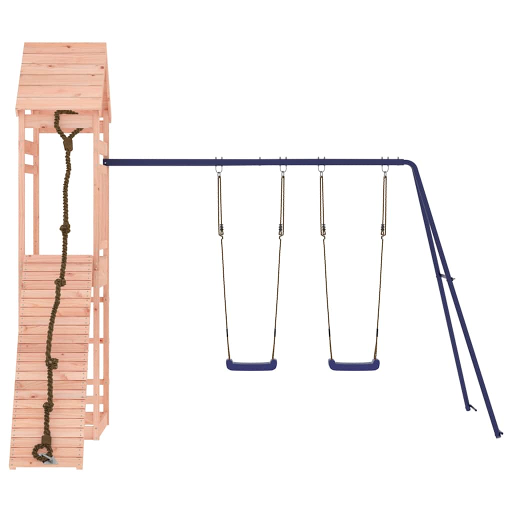 vidaXL Outdoor Playset | Natural wood and blue | Solid Douglas Fir wood | Large