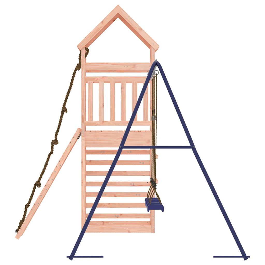 vidaXL Outdoor Playset | Natural wood and blue | Solid Douglas Fir wood | Large