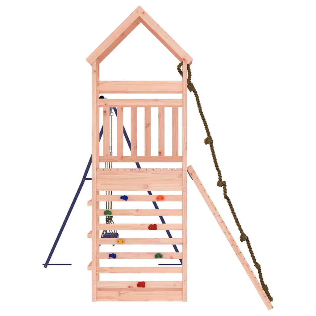 vidaXL Outdoor Playset | Natural wood and blue | Solid Douglas Fir wood | Large