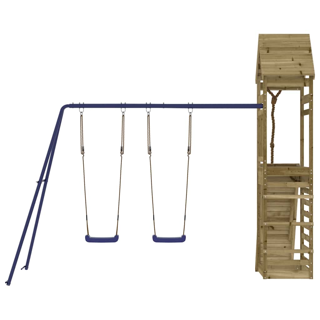vidaXL Outdoor Playset | Blue, Natural Wood