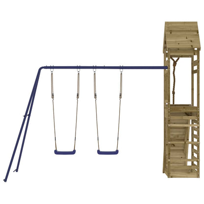 vidaXL Outdoor Playset | Blue, Natural Wood