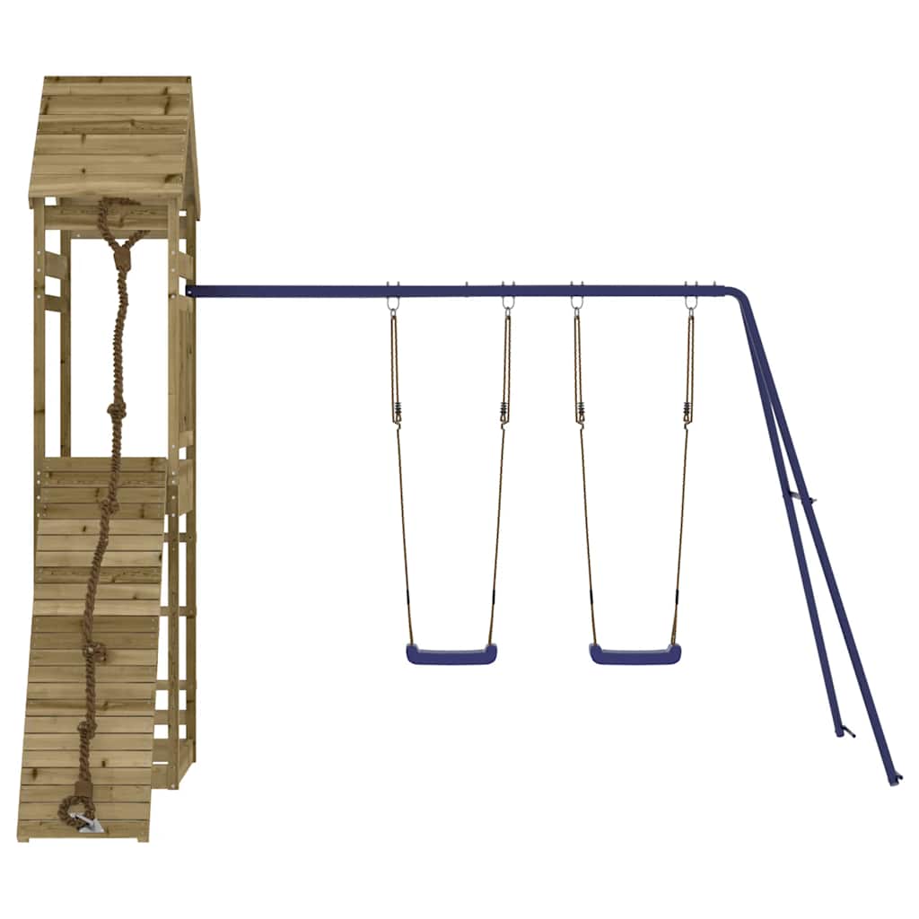 vidaXL Outdoor Playset | Blue, Natural Wood
