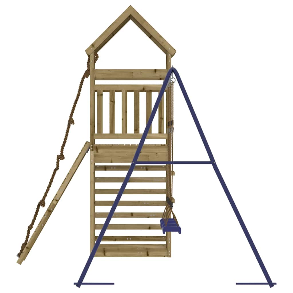 vidaXL Outdoor Playset | Blue, Natural Wood