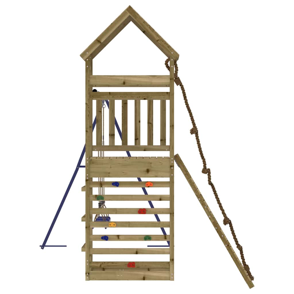 vidaXL Outdoor Playset | Blue, Natural Wood