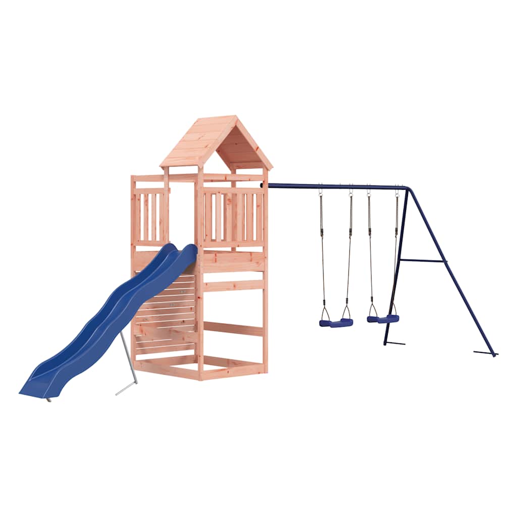 vidaXL Outdoor Playset | Natural wood and blue