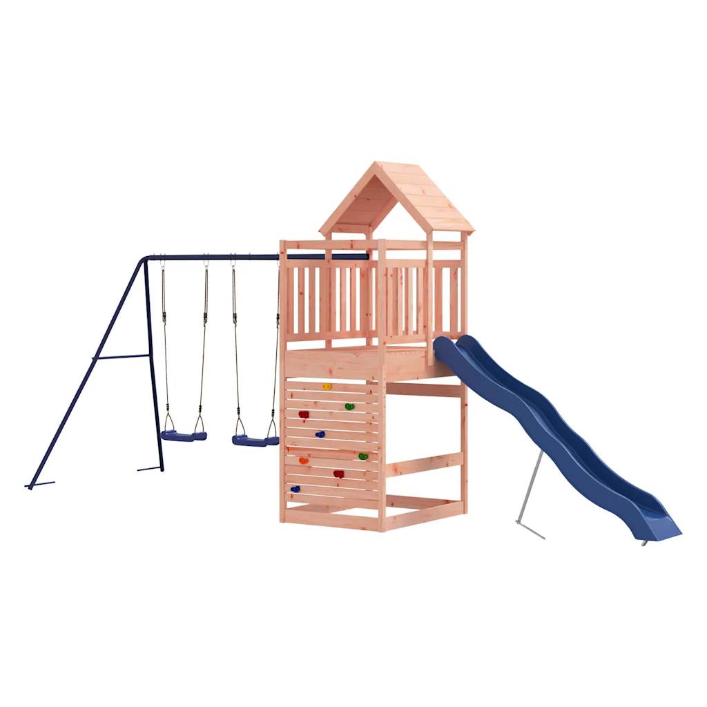 vidaXL Outdoor Playset | Natural wood and blue