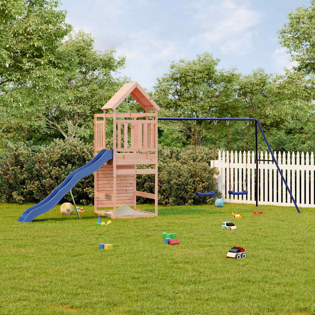 vidaXL Outdoor Playset | Natural wood and blue