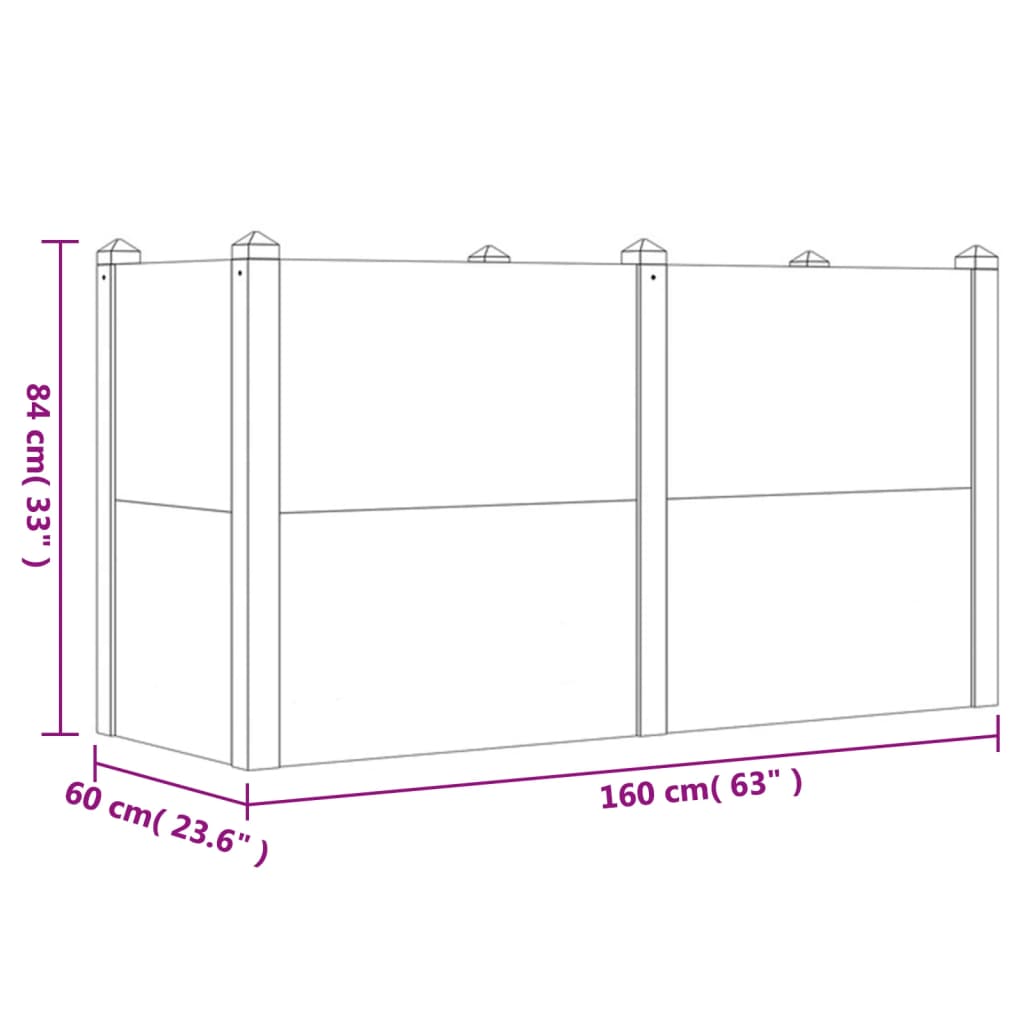 vidaXL Garden Raised Bed 160x60x84 cm Solid Wood Acacia
