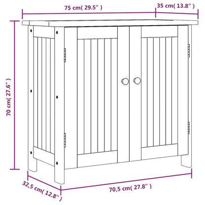 vidaXL Garden Cabinet 75x35x70 cm Solid Wood Acacia