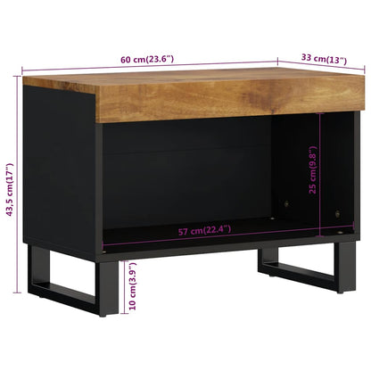 vidaXL TV Cabinet 60x33x43.5 cm Solid Wood Mango