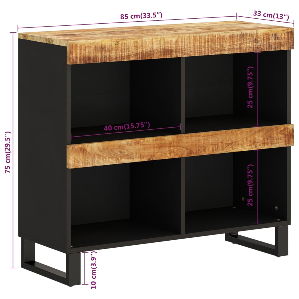 vidaXL Side Cabinet 85x33x75 cm Solid Wood Mango