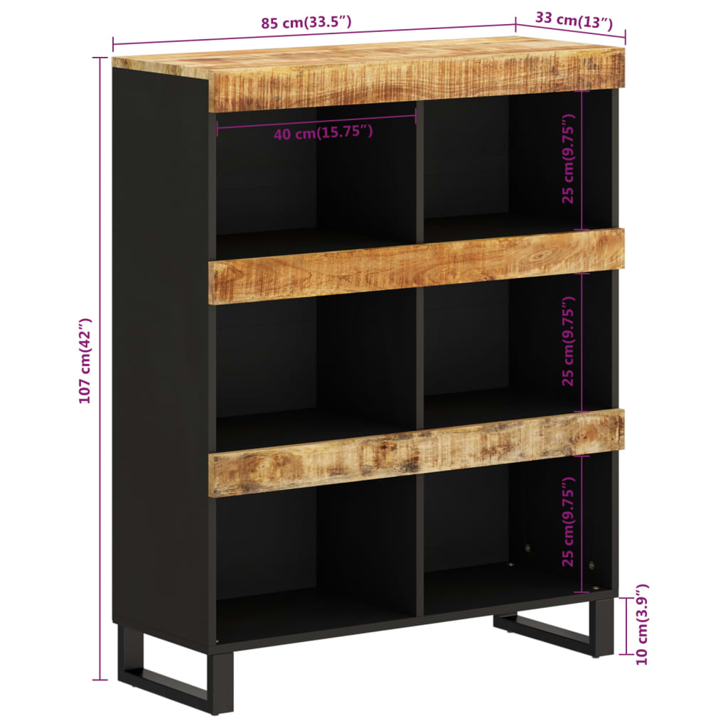 vidaXL Side Cabinet 85x33x107 cm Solid Wood Mango